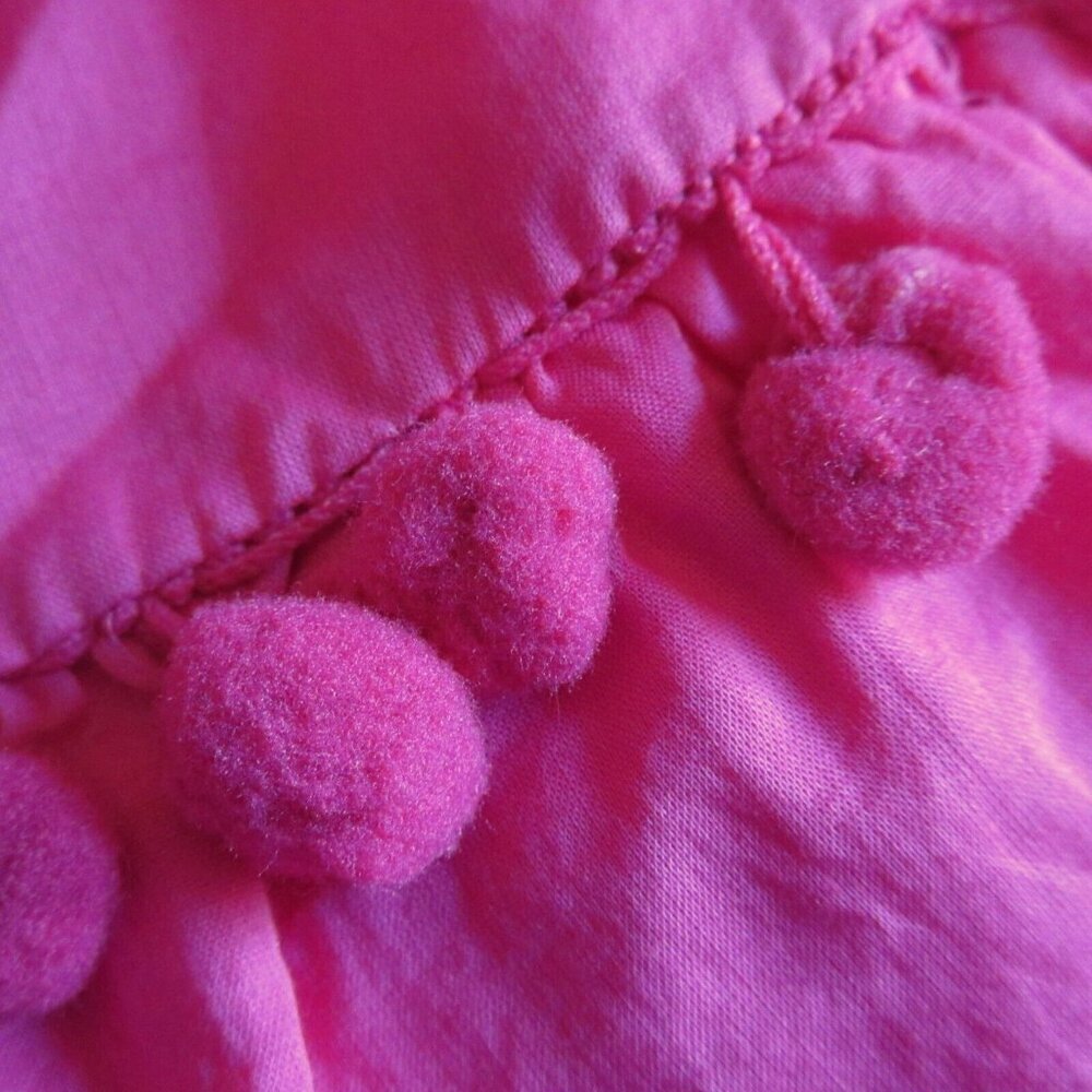 NWT J.Crew Pom-pom Midi in Neon Flamingo Pink Cotton Voile Tiered Dress 16T - Picture 10 of 12
